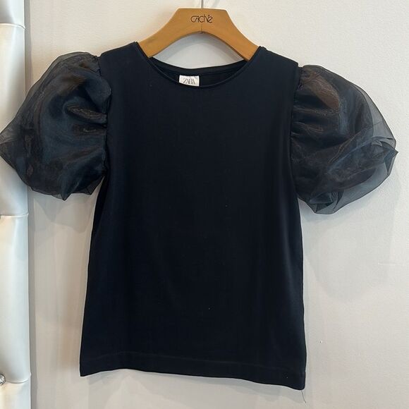 Black Organza Sleeve Top - Picture 6 of 8